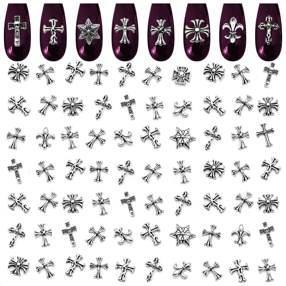 ZOKLU cruz acrilico para uñas, 120 piezas, decoracion duradera para manicuras.