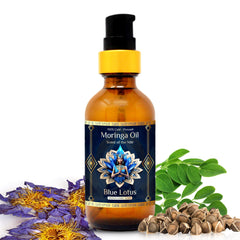 ZP.TECH Aceite moringa loto azul, botella elegante para hidratación diaria