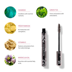 100% PURE Mascara Maracujá: volumen-intenso para pestañas densas.