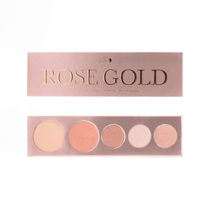 100% PURE paleta oro-rosa: compacto elegante para looks rápidos y radiantes.