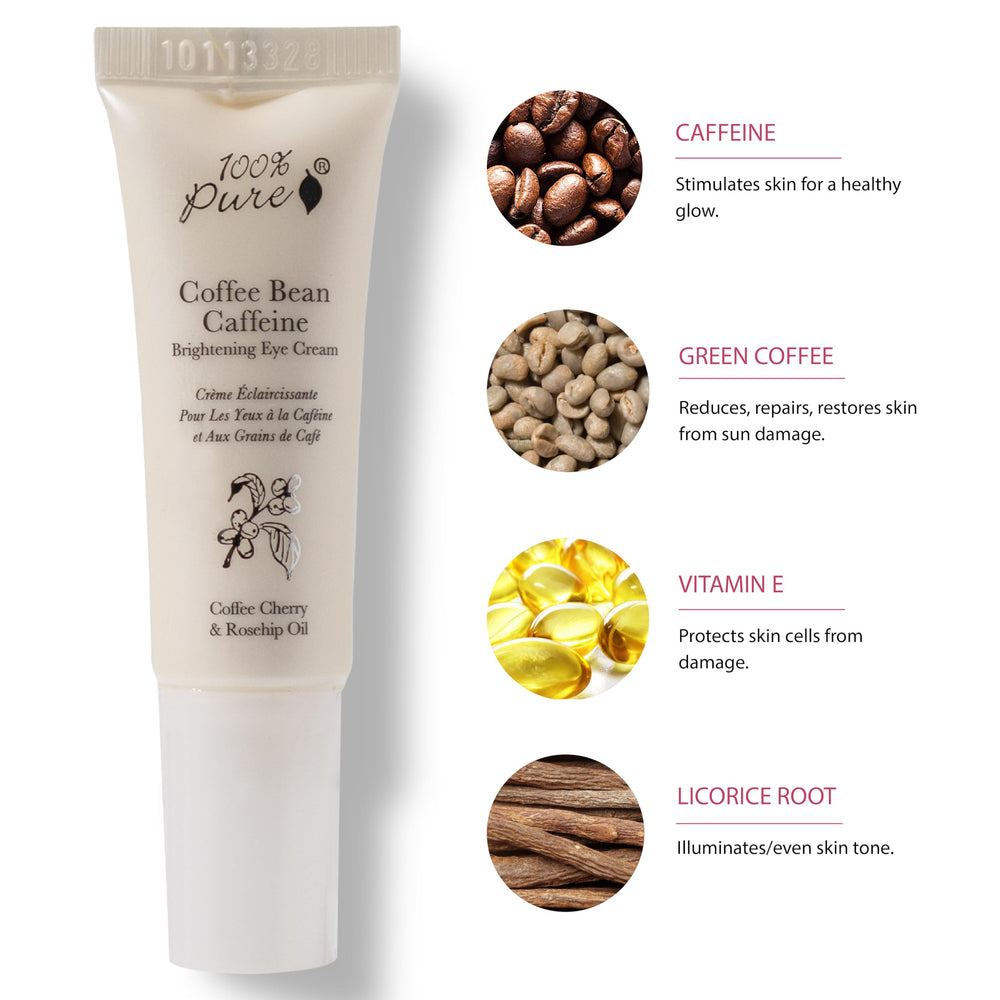 Textura ligera de la crema de ojos 100% PURE se absorbe rápido