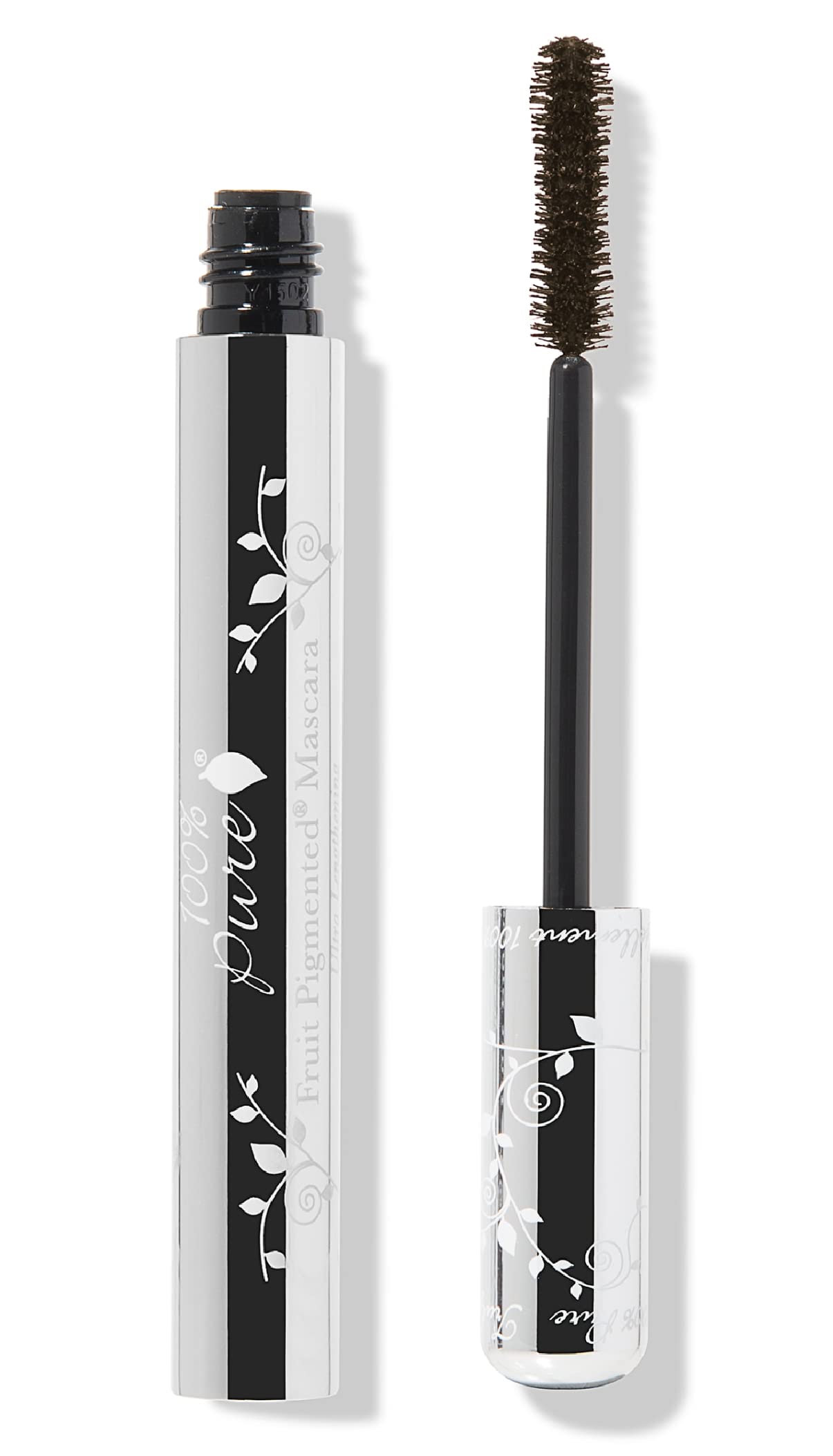 Rímel 100% PURE para pestañas más largas con cepillo suave.