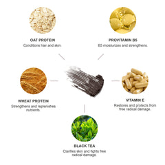 Pigmentos naturales de frutas y cacao aportan tono cacao y definición.