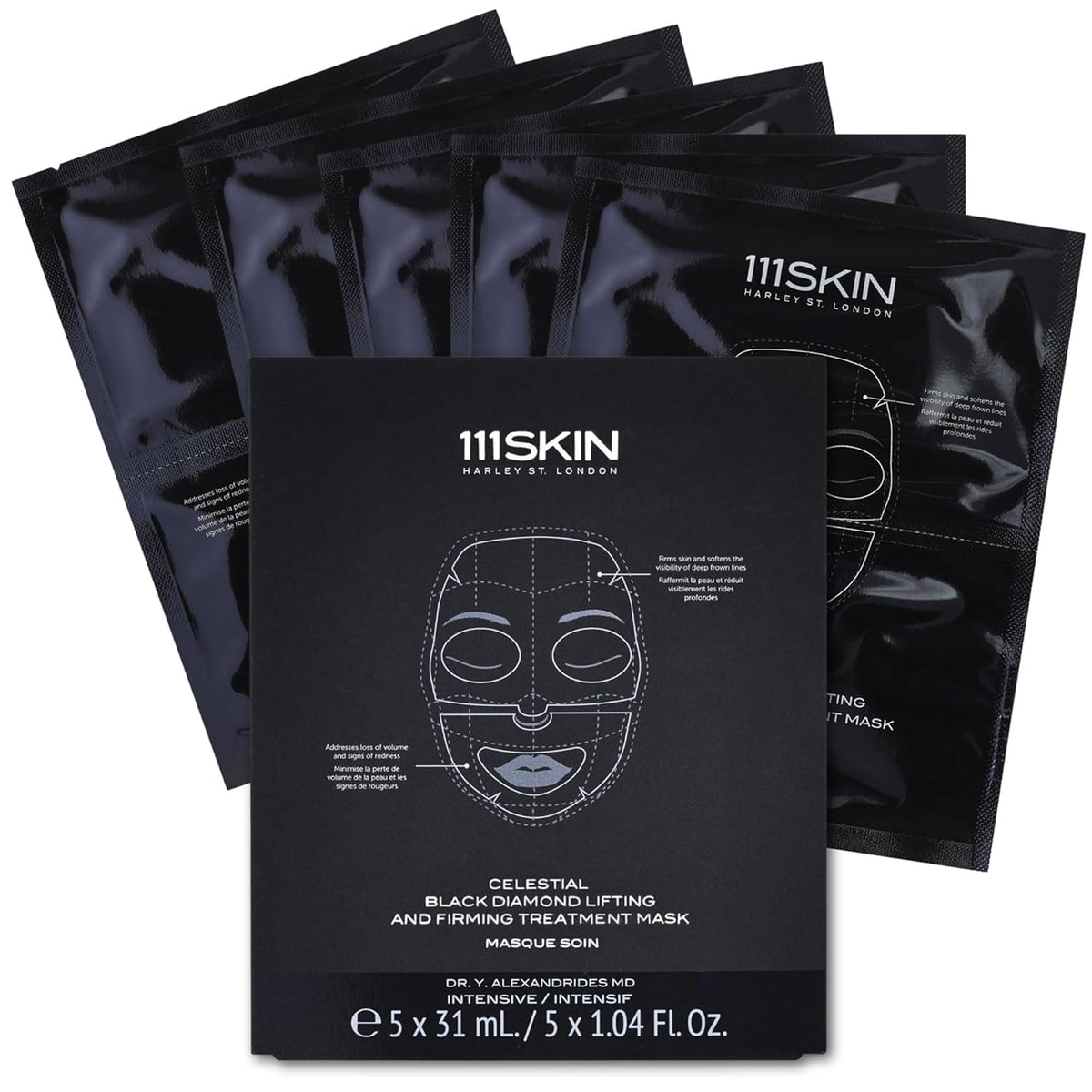 111SKIN mascarilla de diamante negro para levantar la piel en la frente