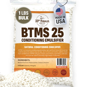 33RD PARALLEL BTMS 25 botella - emulsificador suave para cabello y piel, sensación sedosa.