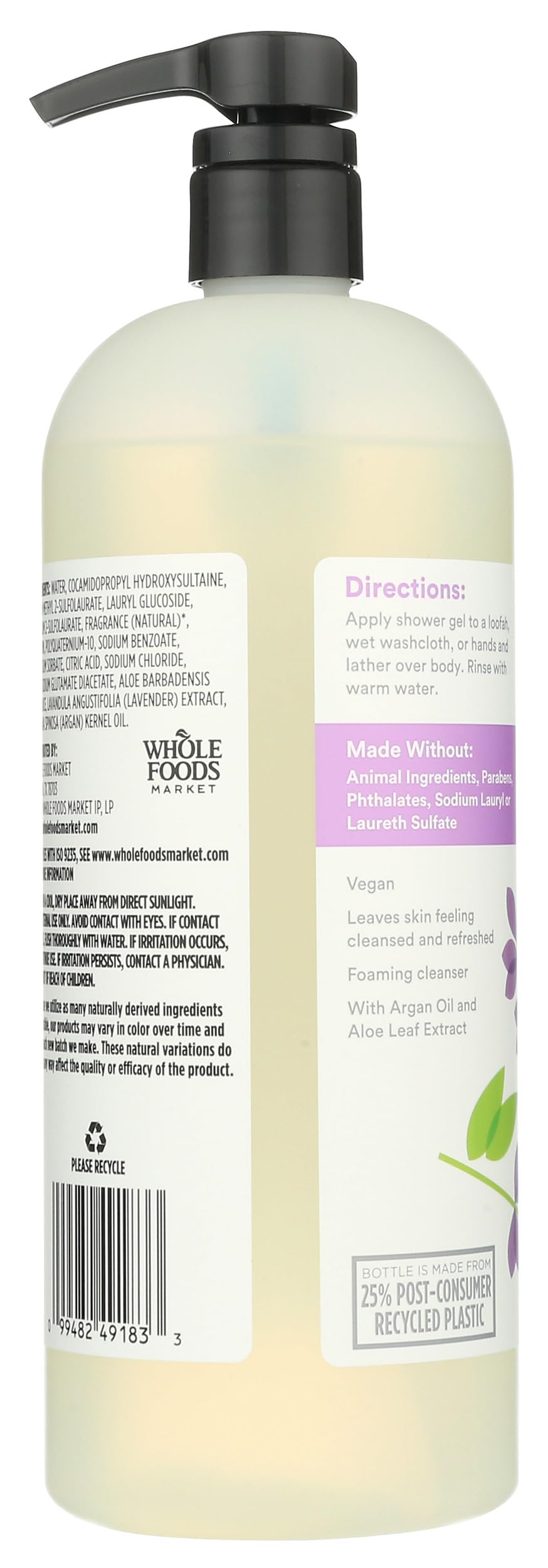Aceite de argán en gel de ducha 365 lavanda para hidratación suave