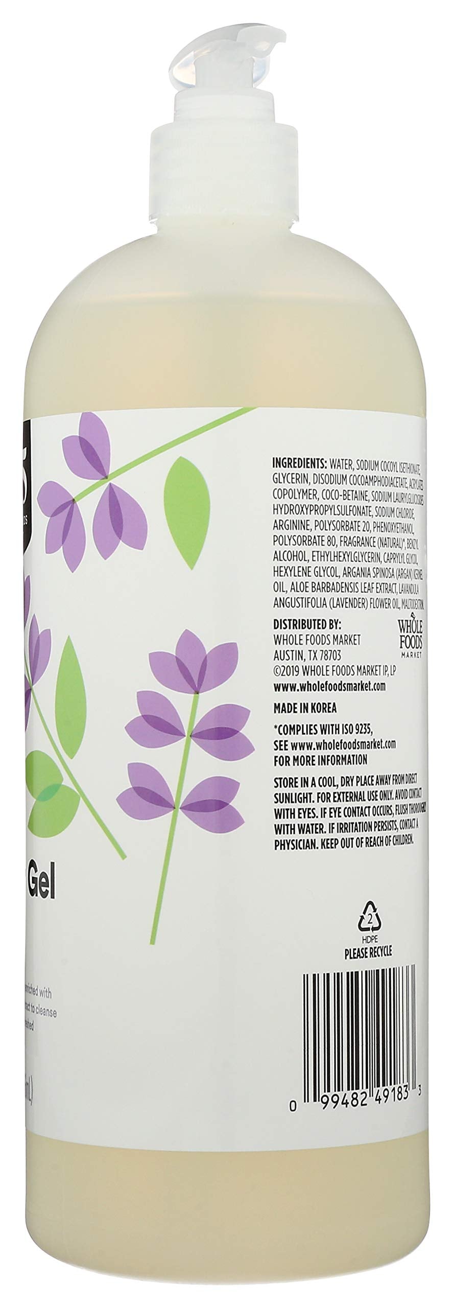 Extracto de aloe en gel de ducha 365 lavanda para piel calmada