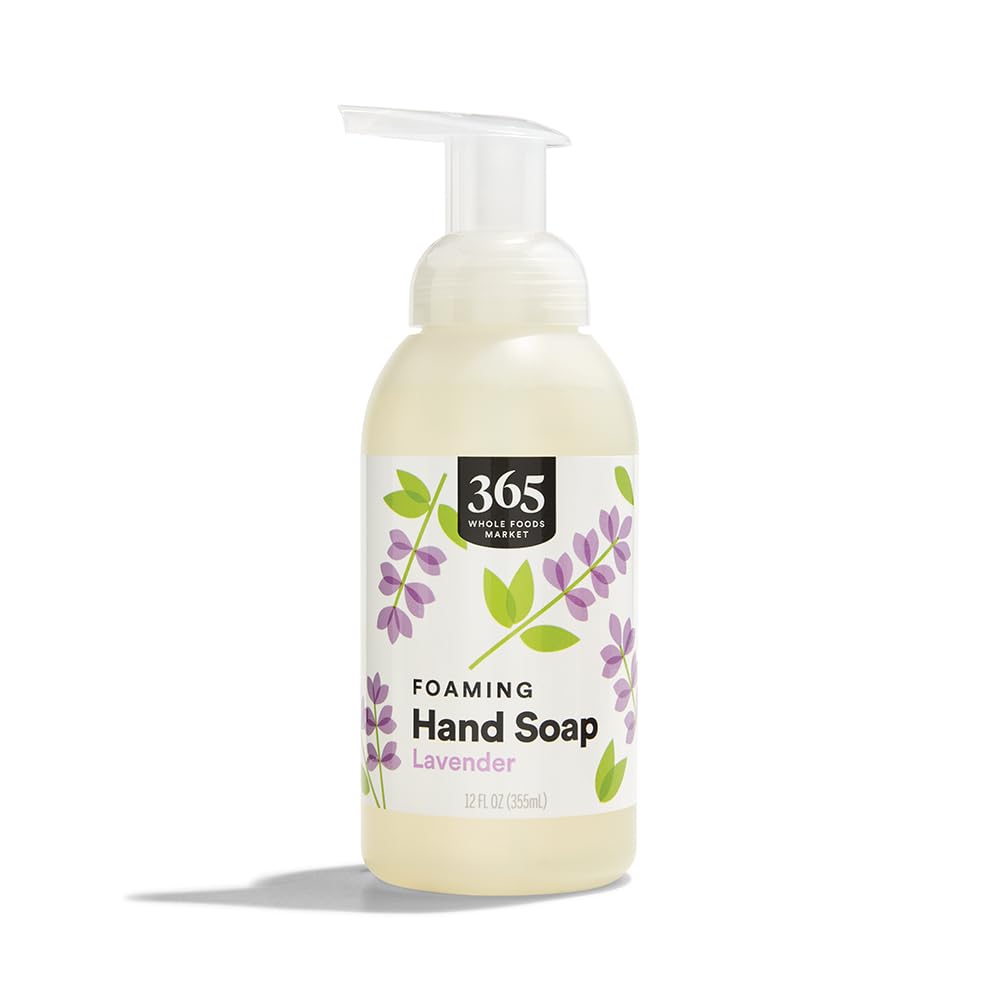 Jabón de manos espumoso 365, dispensador con lavanda para limpieza suave.