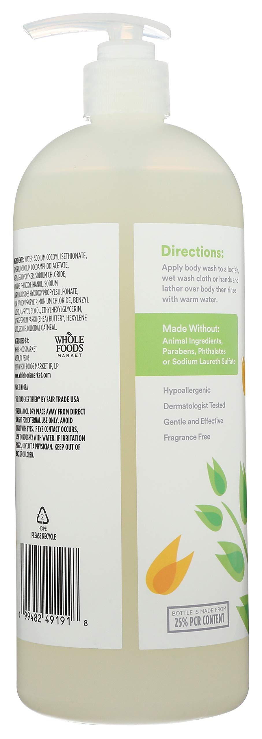 Textura de espuma cremosa del gel de ducha 365 by Whole Foods Market.