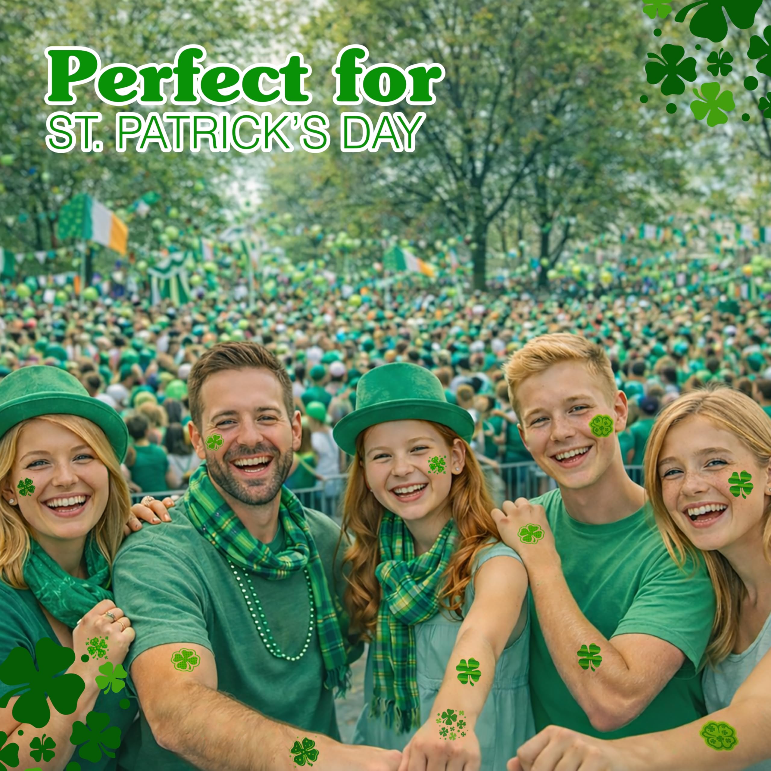 4E's Novelty diseños de trébol verde y dorado para celebración