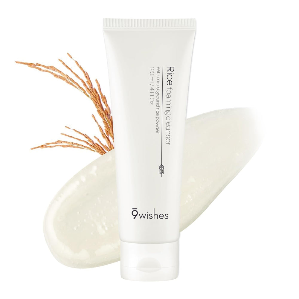 9 wishes limpiador espuma arroz: limpieza suave para rostro sin irritación