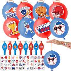 91BALLOONS globos punch-baseball de 18 pulgadas en azul y rojo para fiestas.