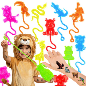 La marca 91STICKYHAND ofrece manos pegajosas Selva de Animales para fiestas divertidas y seguras.