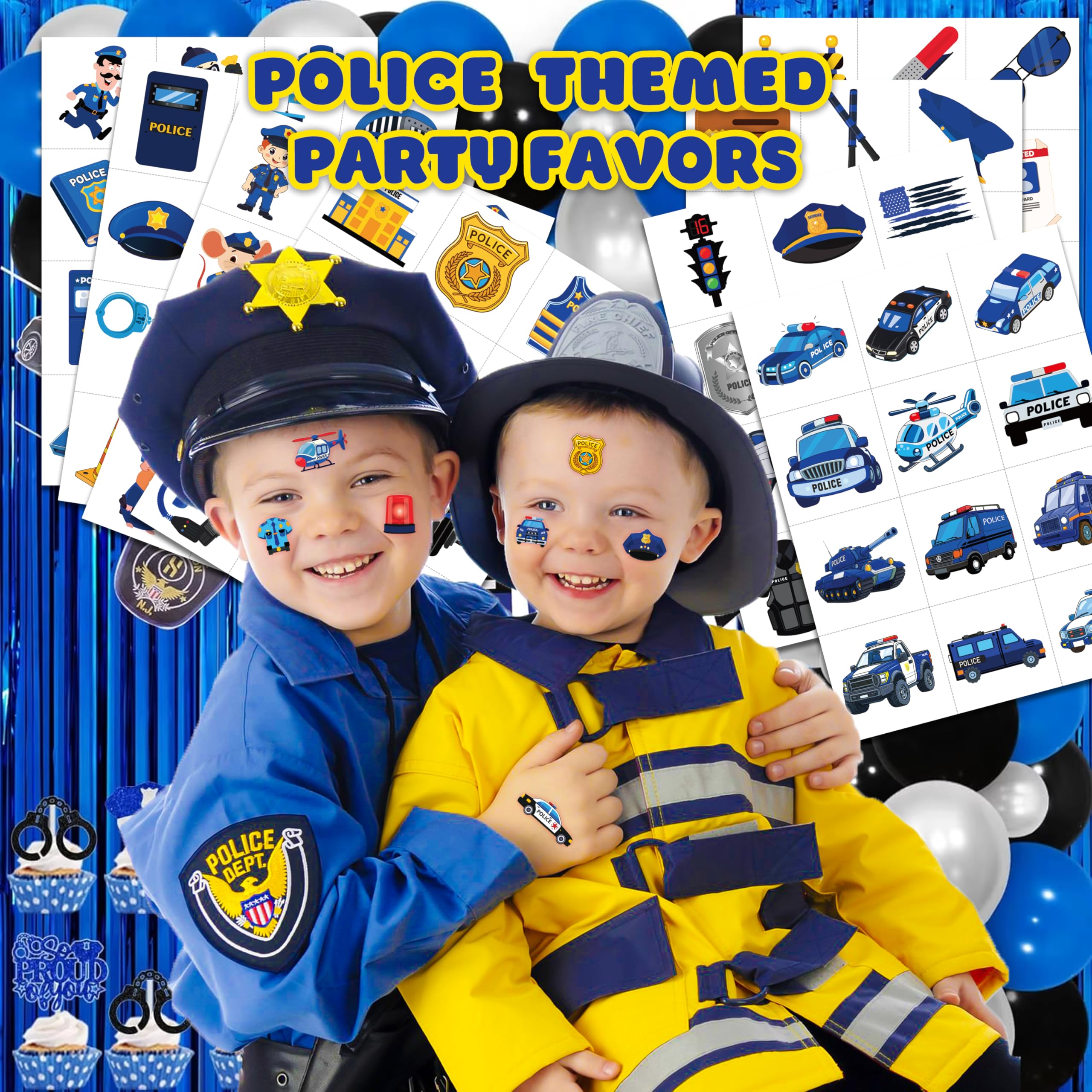 91TATTOOS tatuajes pre-cortados policia: figuras de acción para imaginar aventuras.