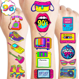 Tatuajes retro 91TATTOOS en hojas, colección de 8 láminas para diversión temática.