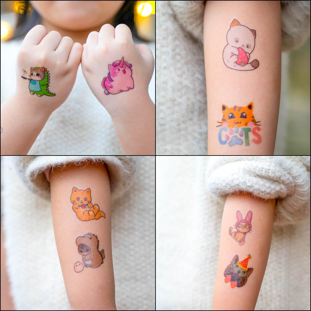 91TATTOOS tatuajes temporales gatos-pre-cortados 08: adecuados para piel sensible