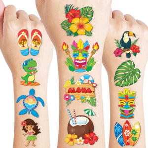 91TATTOOS tatuajes hawaianos colección de 8 hojas para fiestas