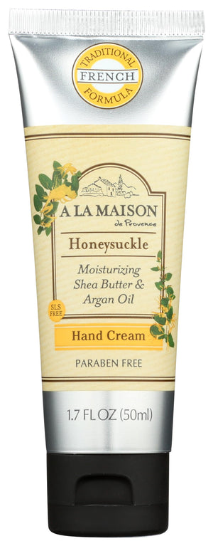 A LA MAISON crema manos madreselva, hidratación suave para uso diario.