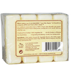 A LA MAISON pack de 4 barras, jabón natural para manos con cuidado suave.
