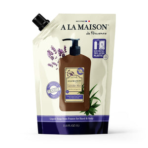 Recambio de A LA MAISON Lavanda Aloe en pouch, opción ecológica para recargas sostenibles.