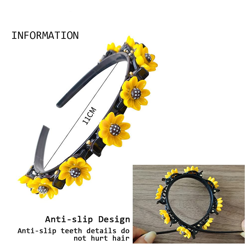 Diadema Aaiffey de doble capa con clip floral para estilo duradero.