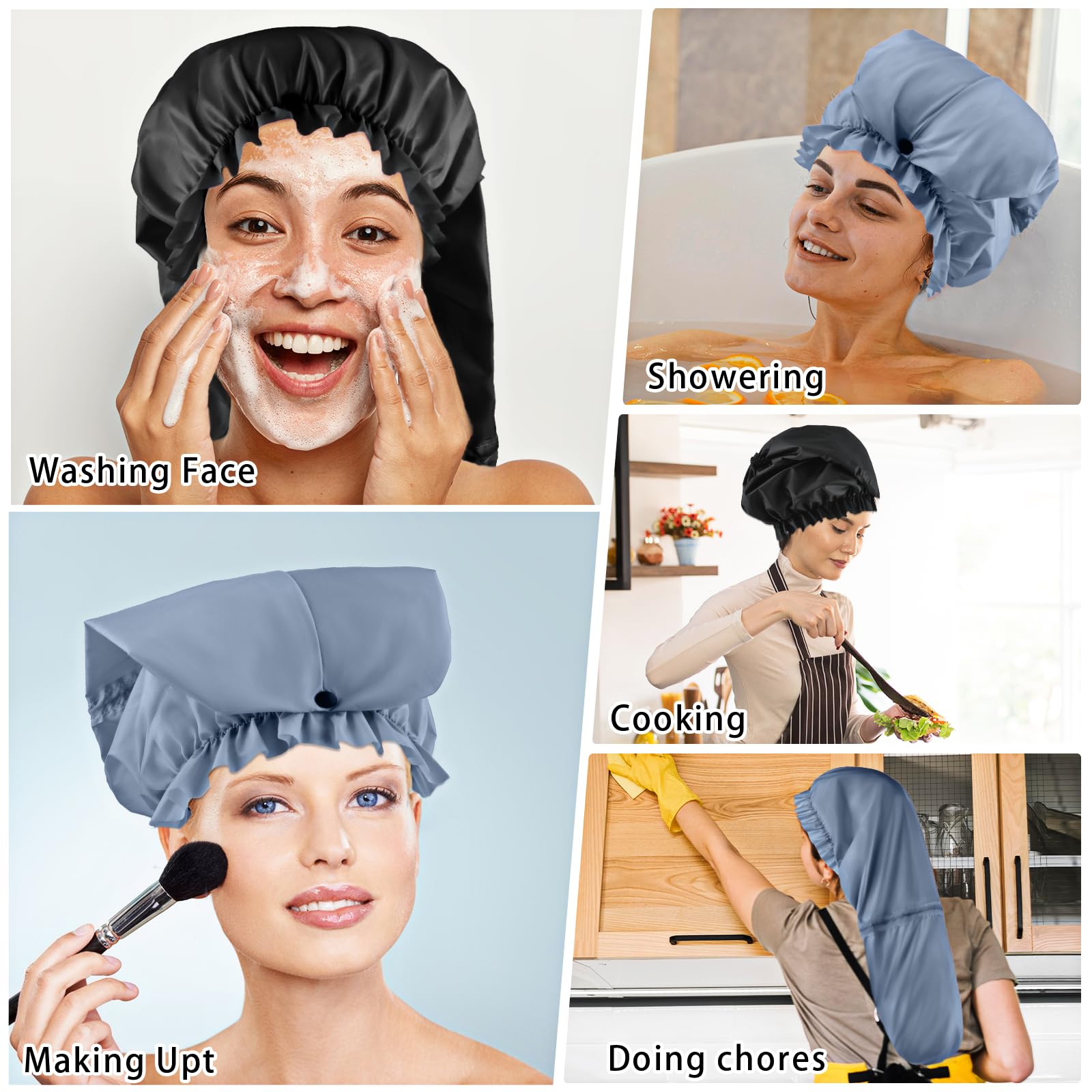 Gorro de ducha extragrande Abeillo, adecuado para cabello largo.