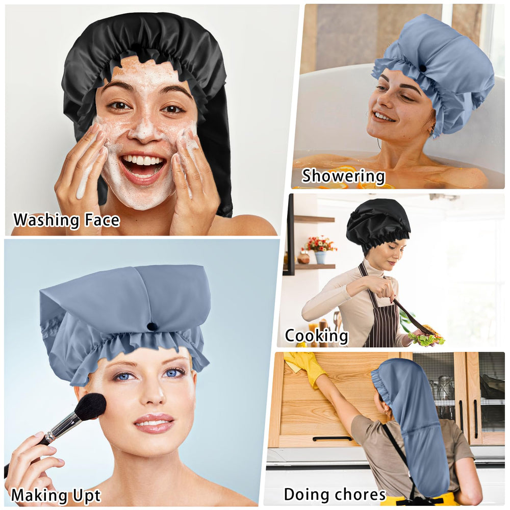 Gorro de ducha extragrande Abeillo, adecuado para cabello largo.