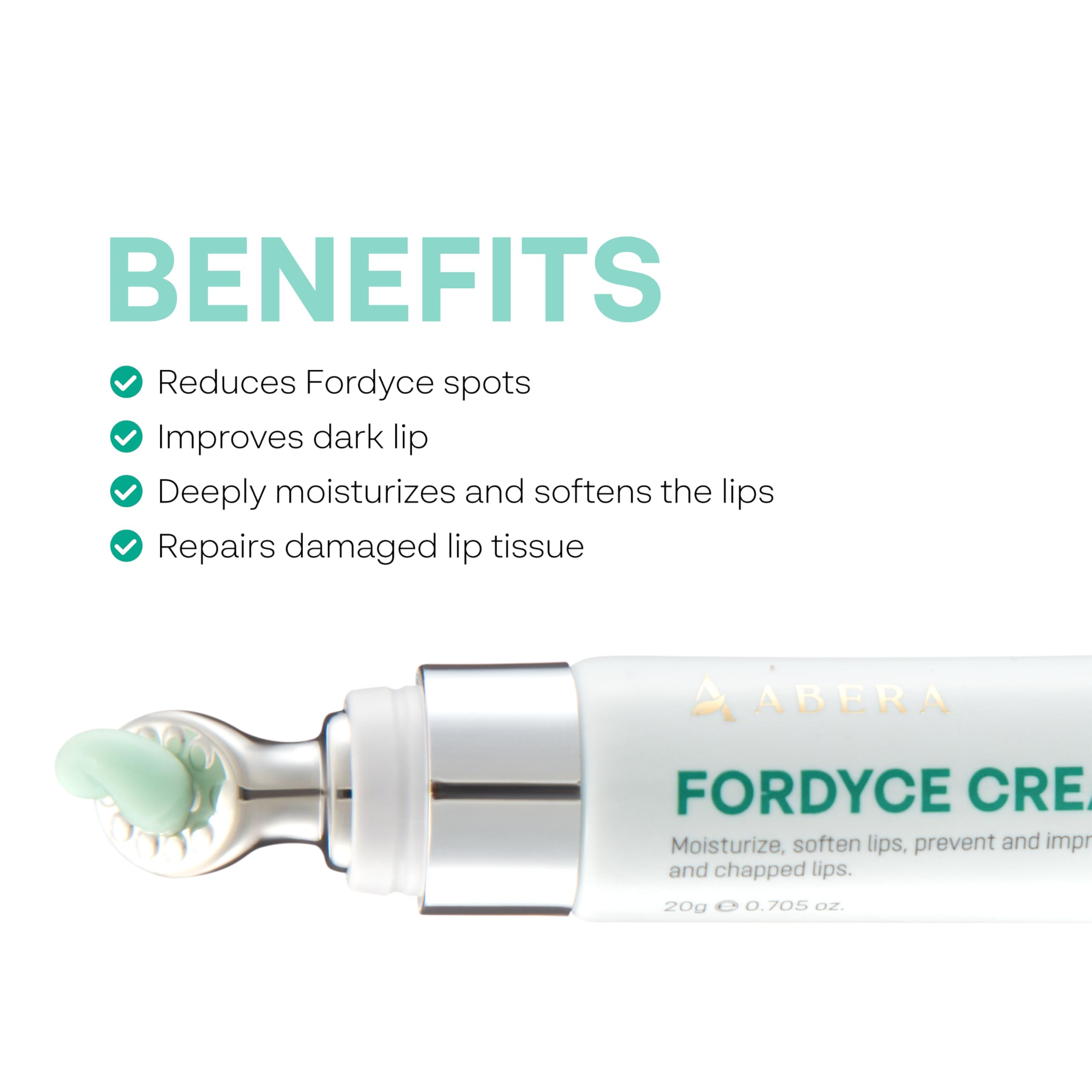 Textura de absorcion rápida de ABERA Fordyce Cream sin residuo graso