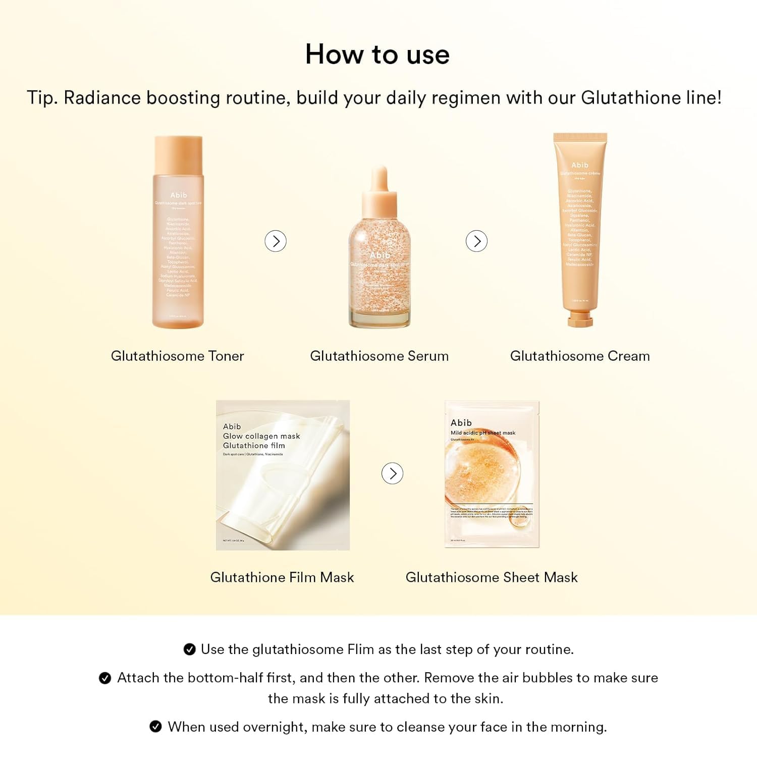 Abib Glow Collagen Mask uso recomendado de 15 minutos.