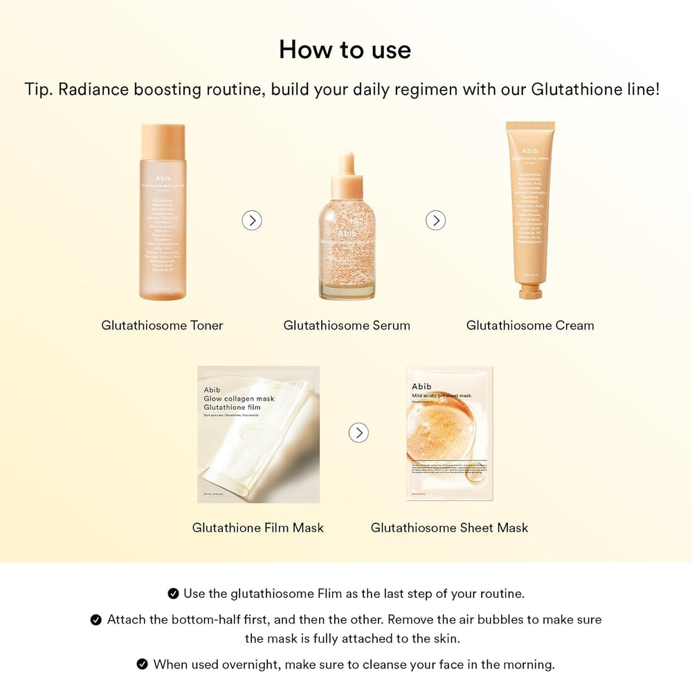 Abib Glow Collagen Mask uso recomendado de 15 minutos.