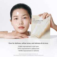 Abib Glow Collagen Mask niacinamida para tono uniforme.