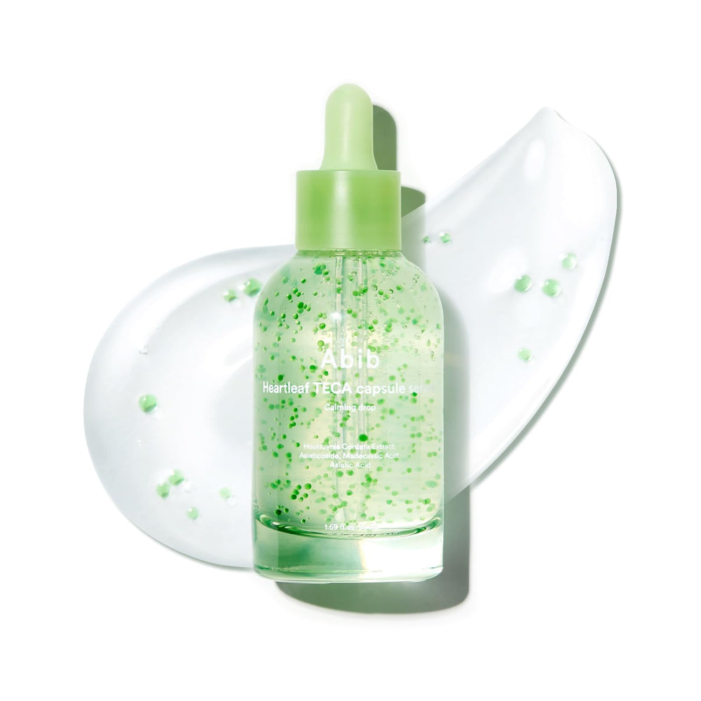 Botella de Abib Heartleaf TECA serum para piel sensible.