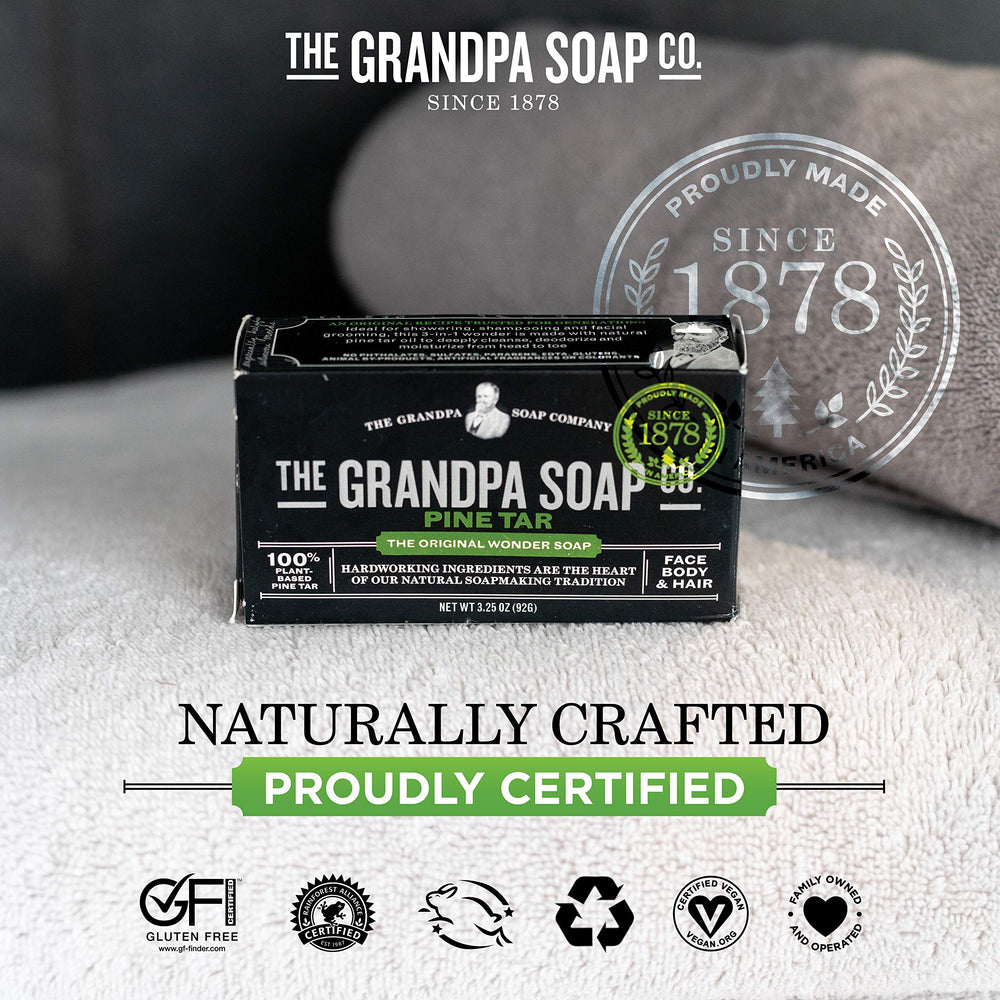 Jabón del Abuelo, perfecto para camping por su tamaño compacto y resistente.