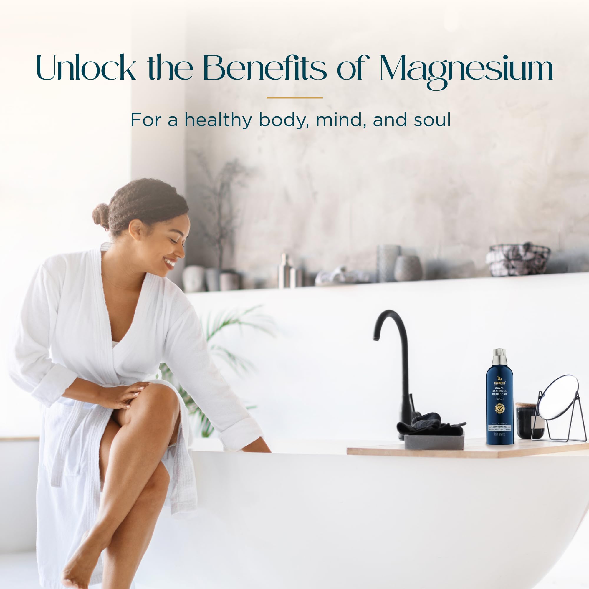 Abundant Natural Health, etiqueta del producto, confianza y trazabilidad del magnesio oceano