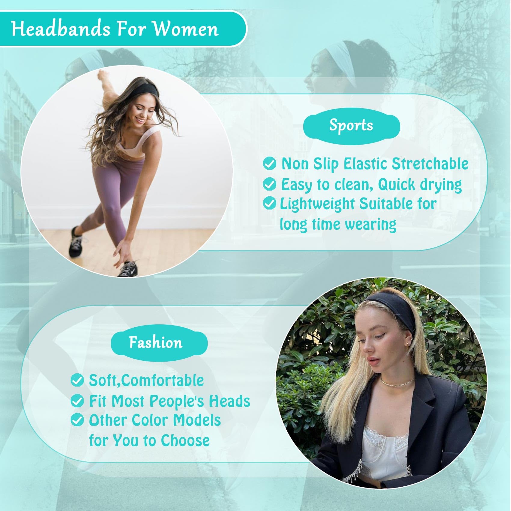 Aclovcy banda para cabello, talla adaptable para todas las cabezas