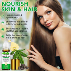 Acorn + Oak aceite de ricino para cabello con aspecto más saludable.