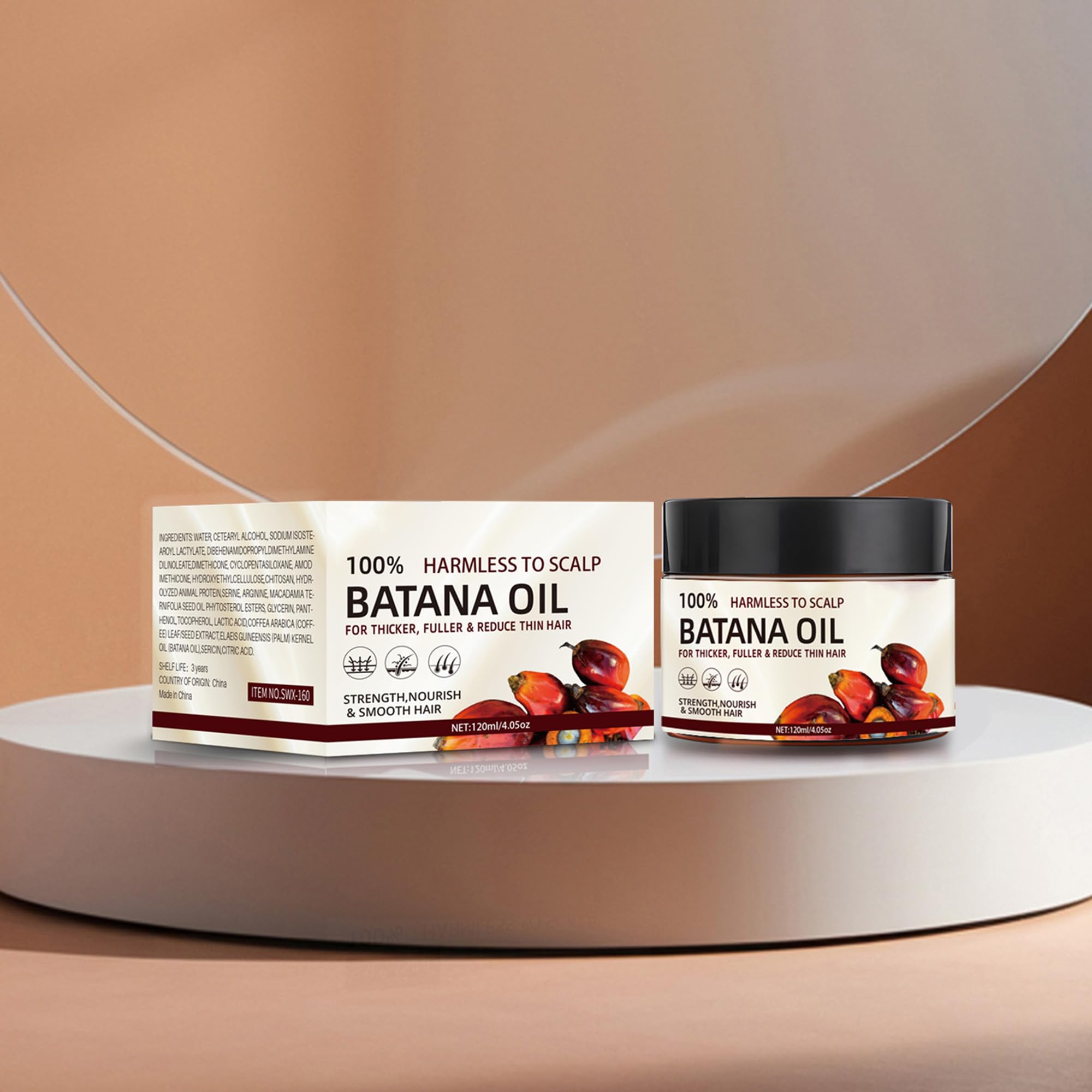 Aceite Batana de Acrobious, frasco de 4 oz listo para uso.