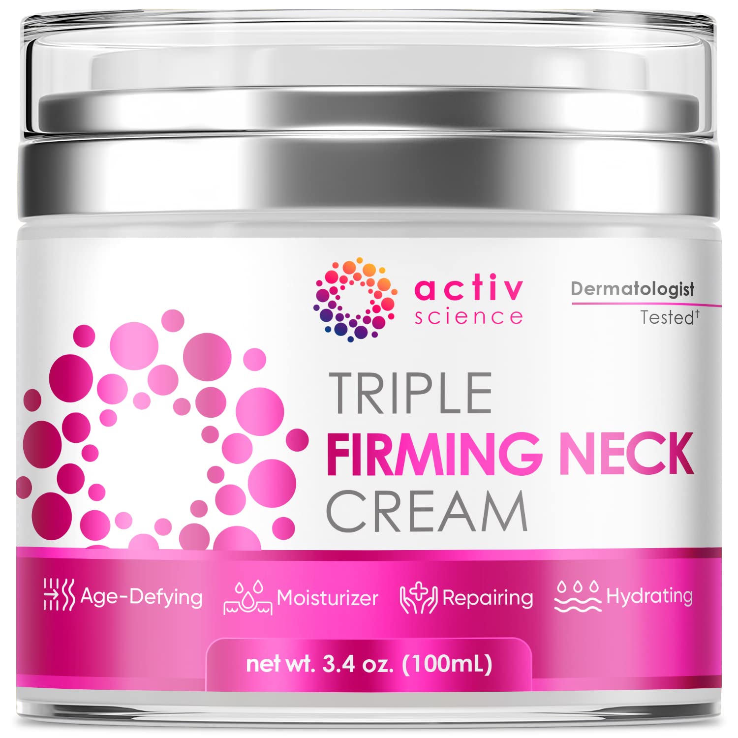 ACTIVSCIENCE Crema Cuello Firmante en botella, proporciona hidratación y firmeza diaria.