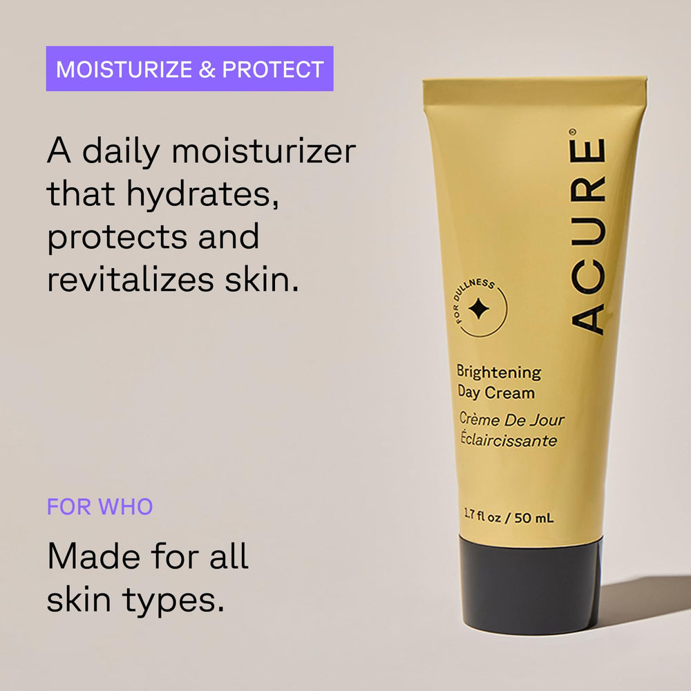 Aroma suave de Acure para rutina facial diaria.