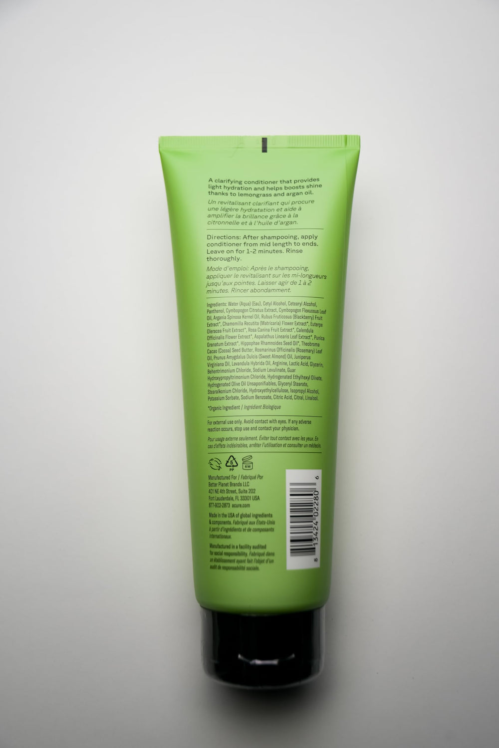 Acure ingredientes naturales citronela y argán para cuidado diario