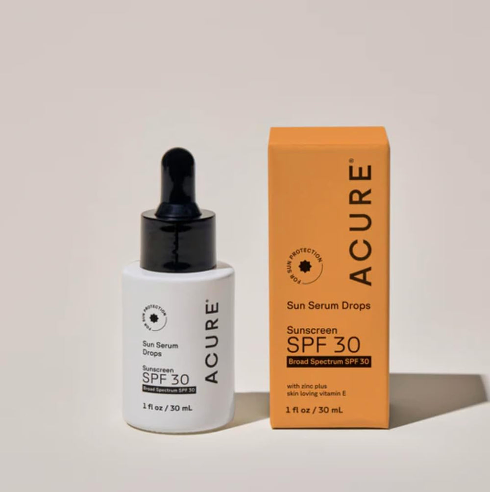 Acure Sun Serum Drops SPF 30, textura ligera que facilita la rutina diaria.