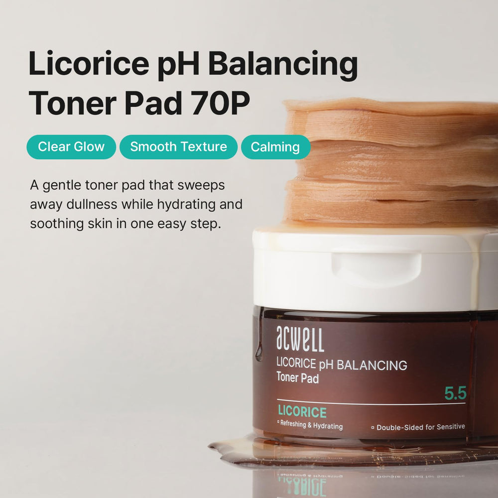 ACWELL discos tonificantes de regaliz con textura exfoliante para poros refinados.