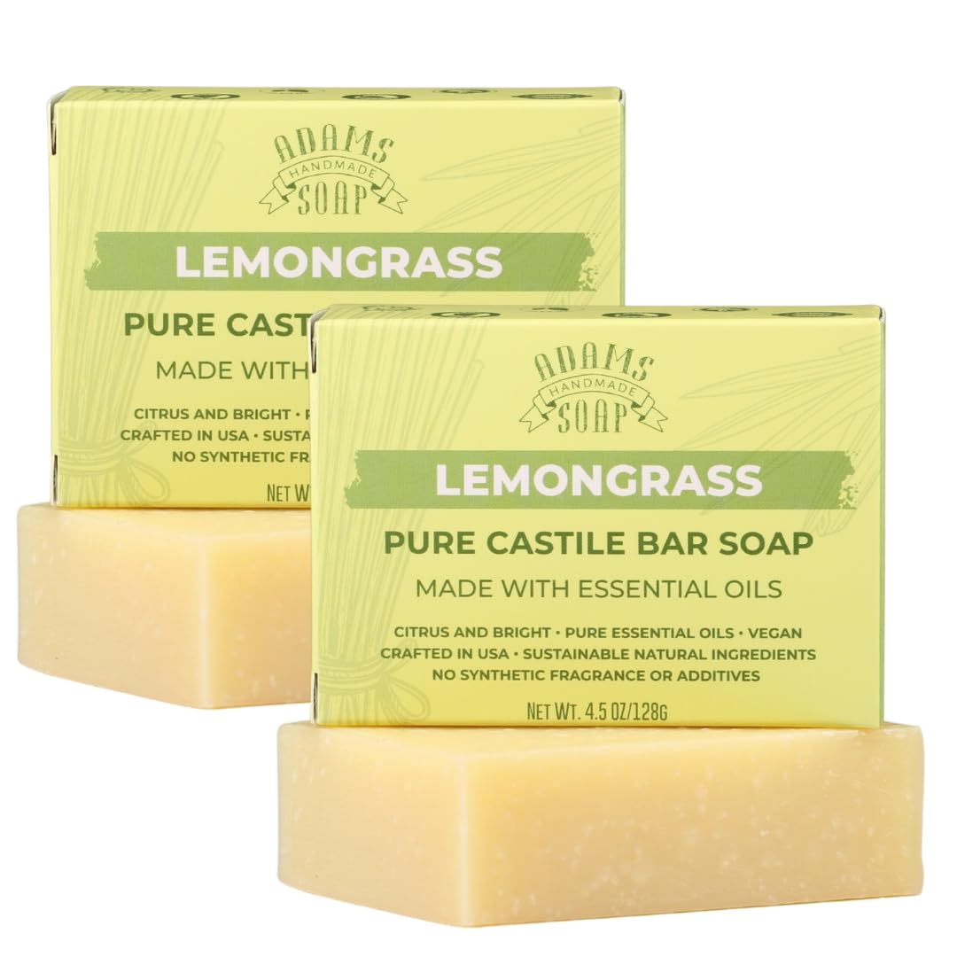 Adams Handmade Soap: barra castile citronela para limpieza suave y revitalizante.