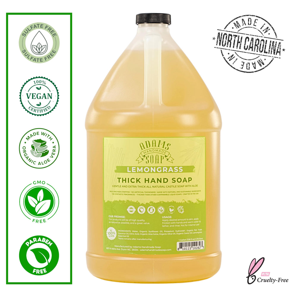 Adams Handmade Soap ingredientes ecológicos para limpieza sostenible y respetuosa.