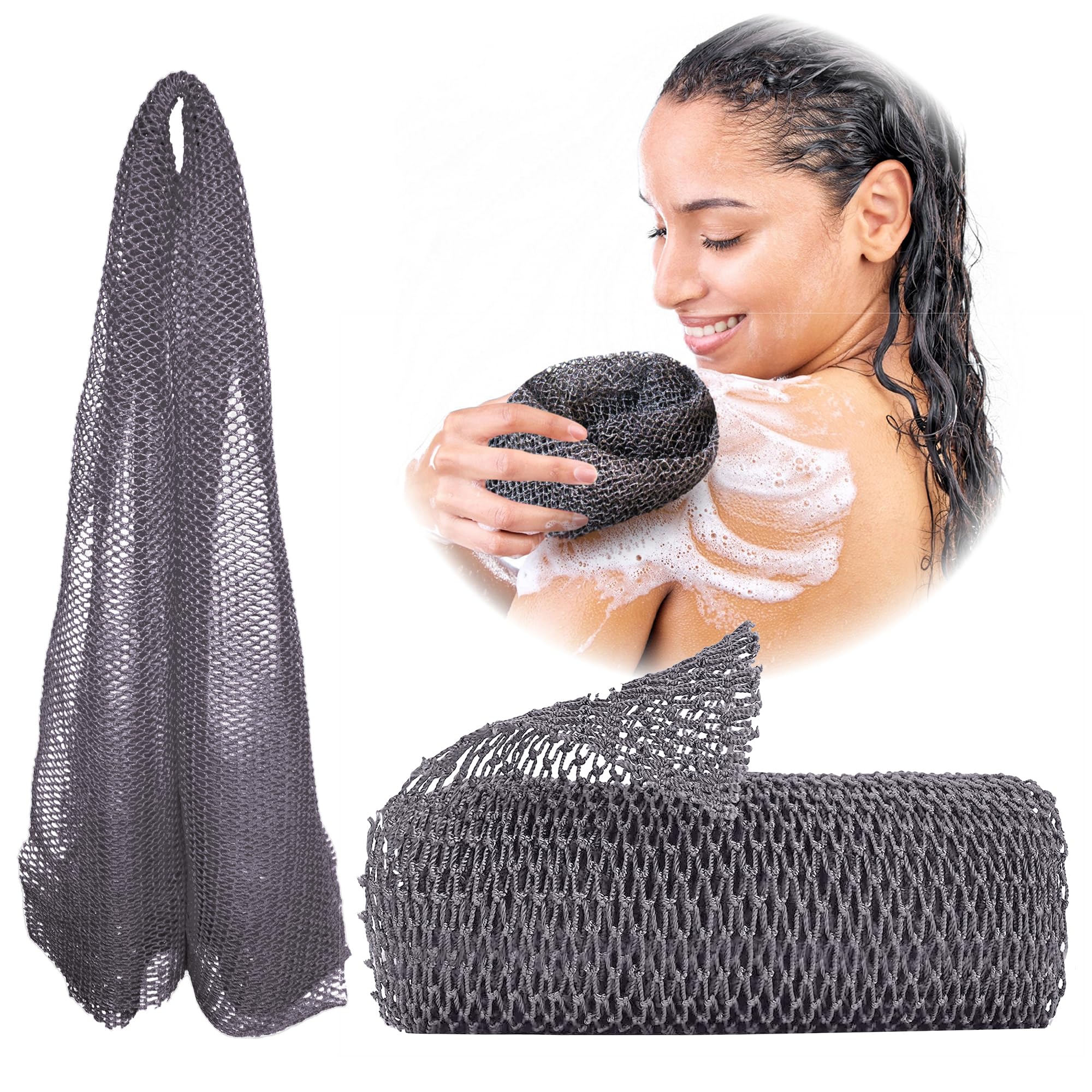 Esponja de red africana ADETON para exfoliar todo el cuerpo en la ducha.