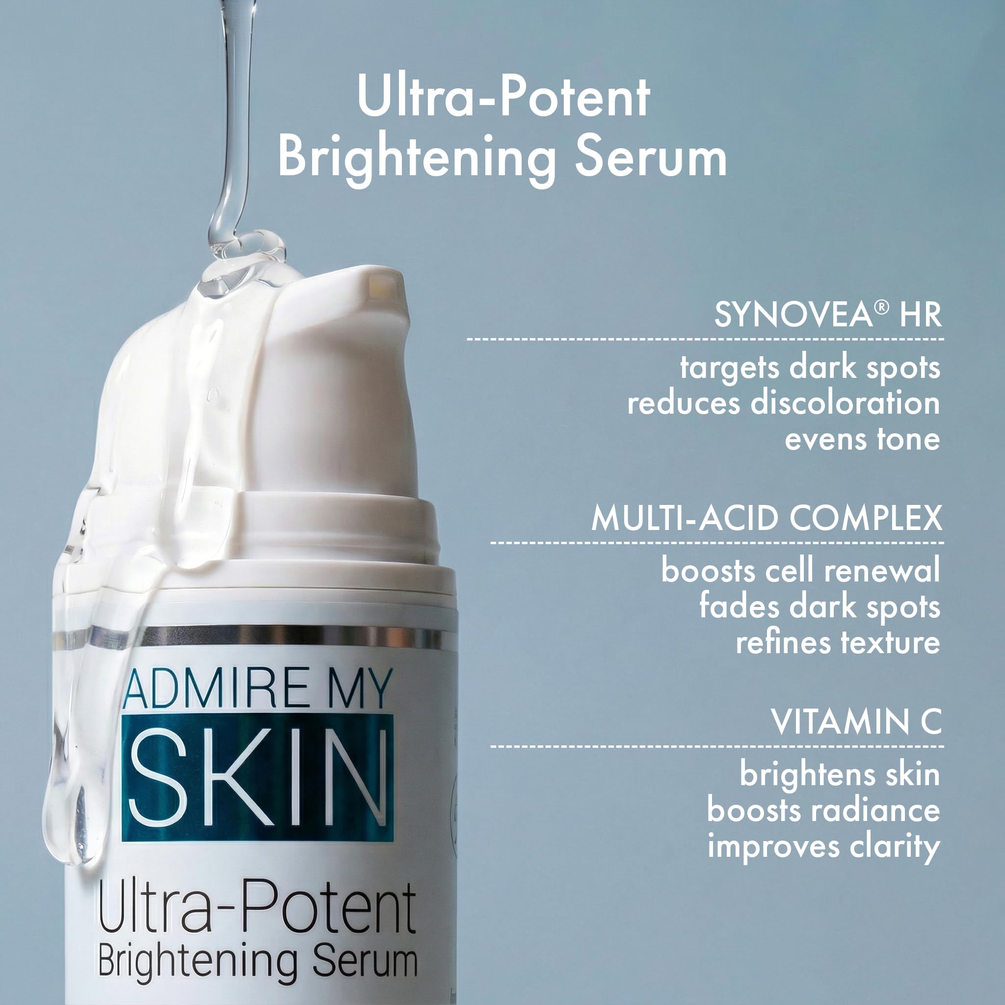 Empaque y etiqueta de Admire My Skin con apariencia profesional.