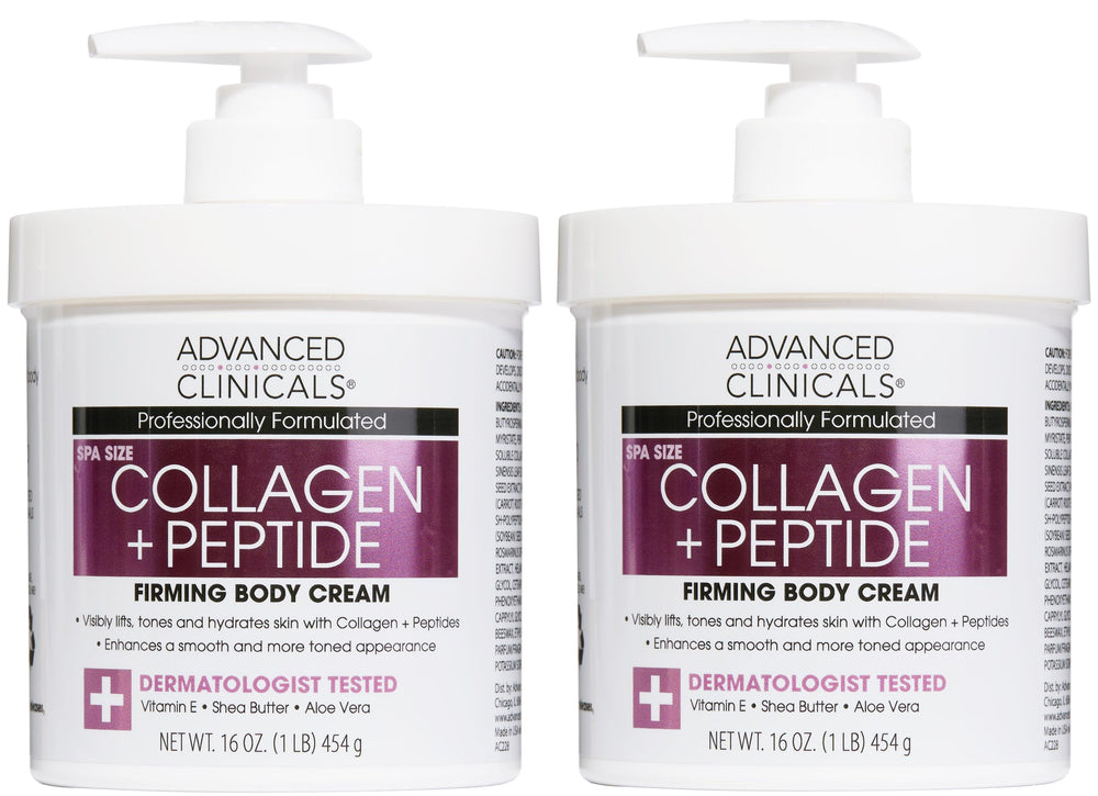 Advanced Clinicals Collagen Peptides Cuerpo Loción Bote: hidratación para piel suave y nutrida.