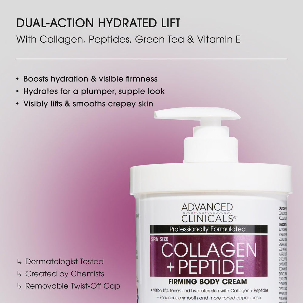 Advanced Clinicals Collagen Peptides Hidratante Facial Tubo: uso diario para piel descansada.