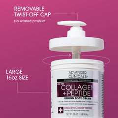 Textura cremosa de Advanced Clinicals Collagen Peptides: aplicación suave y absorbente.