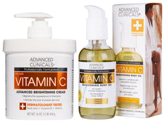 Advanced Clinicals crema Vitamina C iluminadora en envase, brillo suave para uso diario.